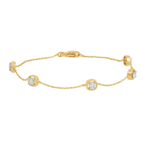 Five-Star Diamond Chain Bracelet