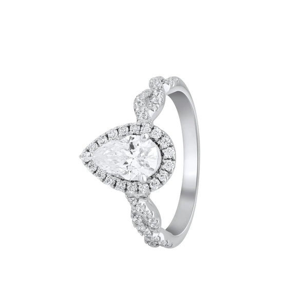 Luminous Twist Solitaire Ring