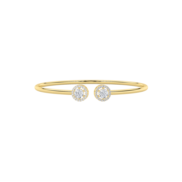 Glimmering Halo Open Top Oval Bangle