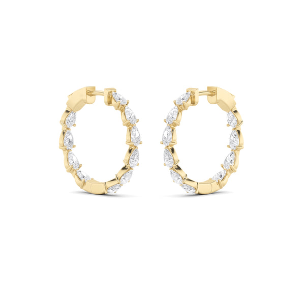 Lustrous Pear Hoop Earrings