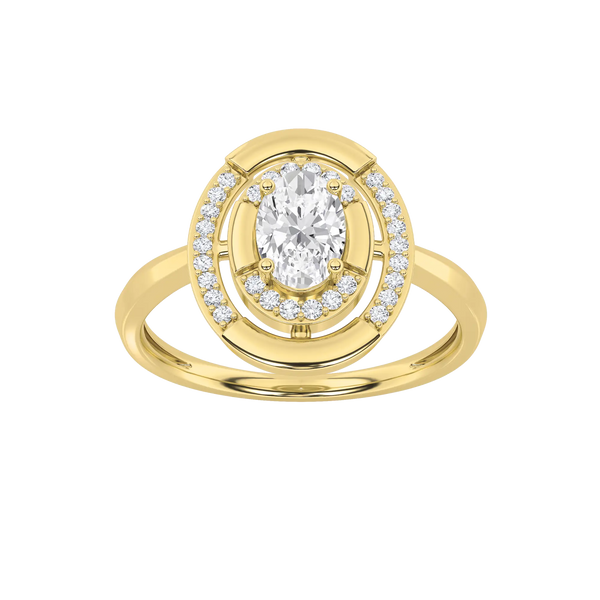 Halo Empress Solitaire Ring