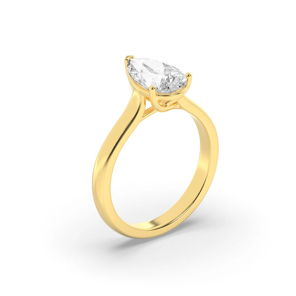 Aurora Tear Solitaire Ring