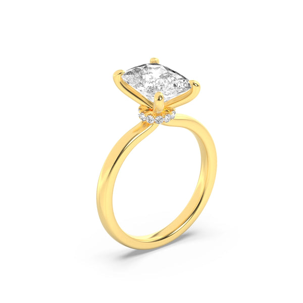 Golden Radiance Solitaire Ring