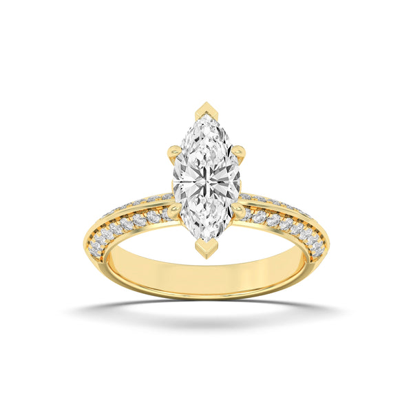 Sculpted Marquise Solitaire Ring
