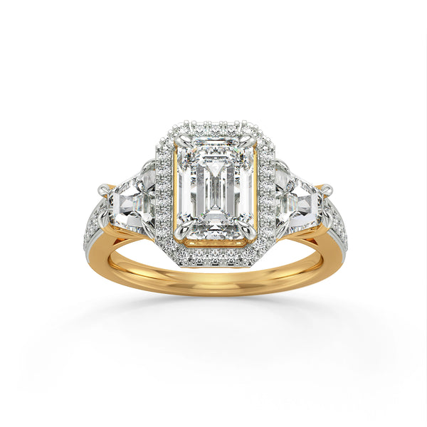 Sculpted Brilliance 3 Stone Ring