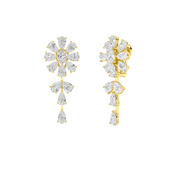 Floral Pear Drop Earrings