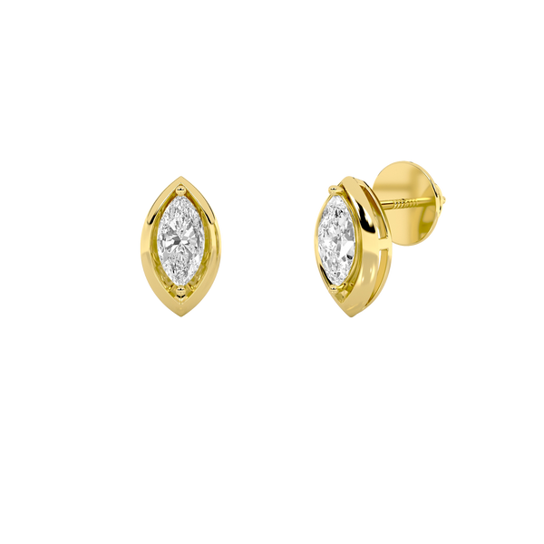 Marquise Diamond Surface Stud Earrings