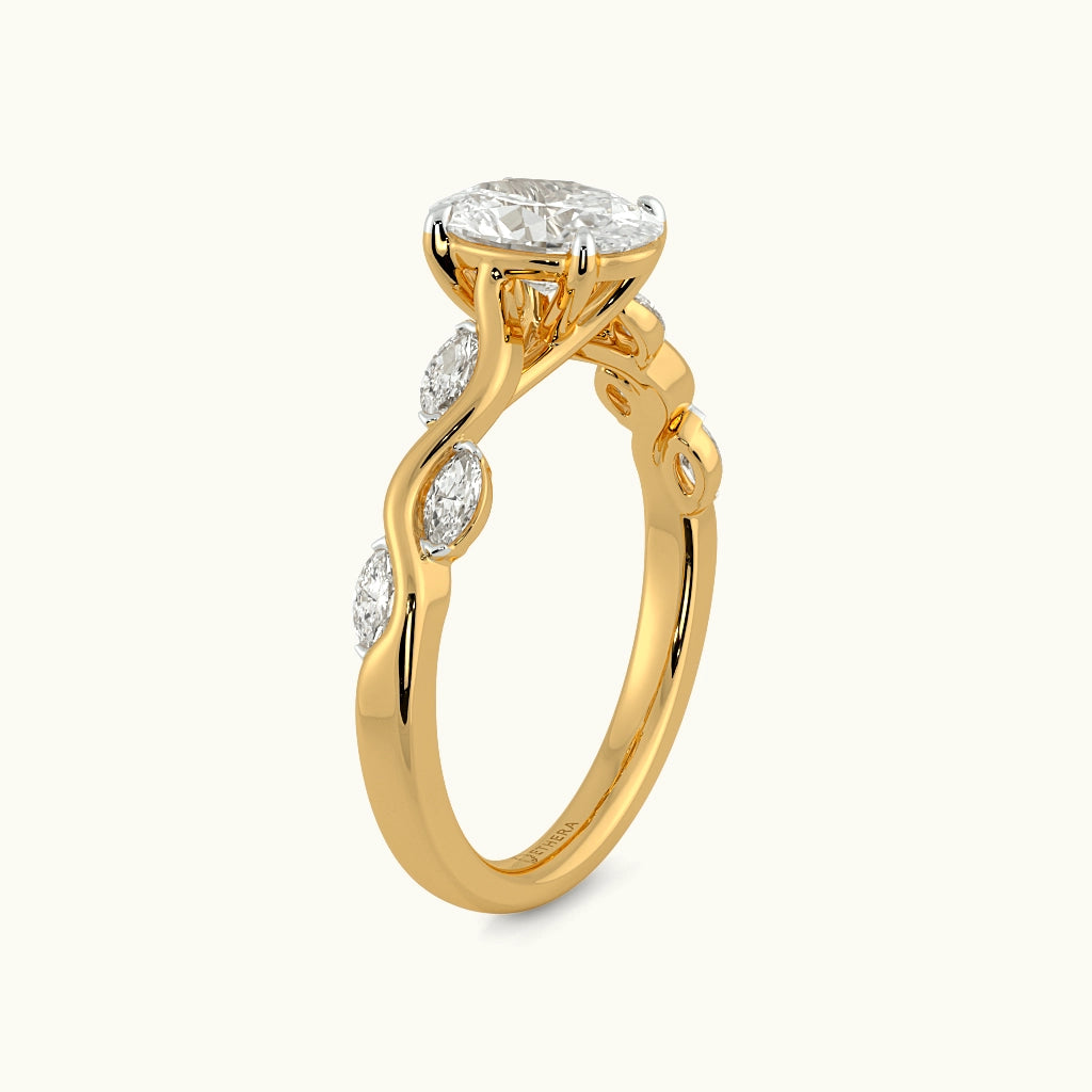 Wild Vine Solitaire Ring Image 5