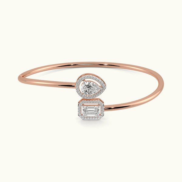 Emerald And Pear Eclat Open Top Oval Bangle