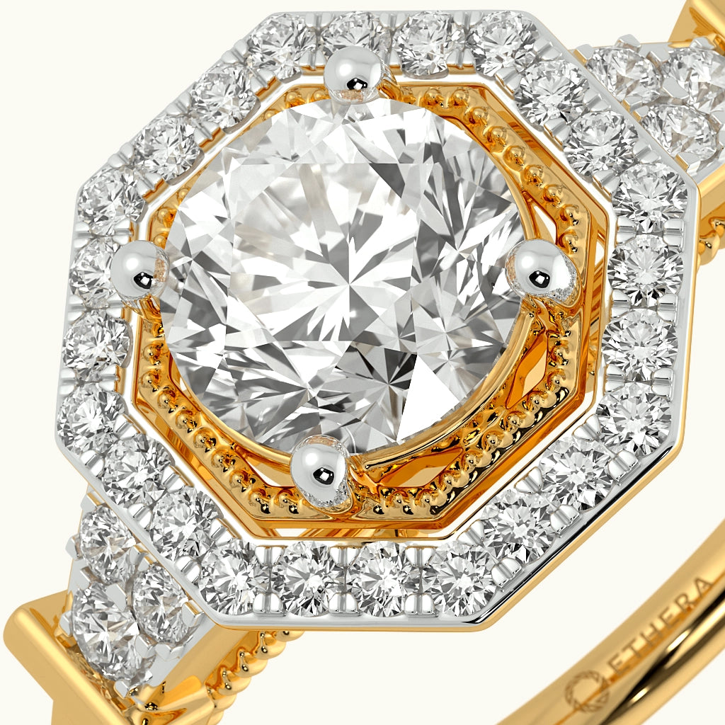 Deco Defined Solitaire Ring Image 3