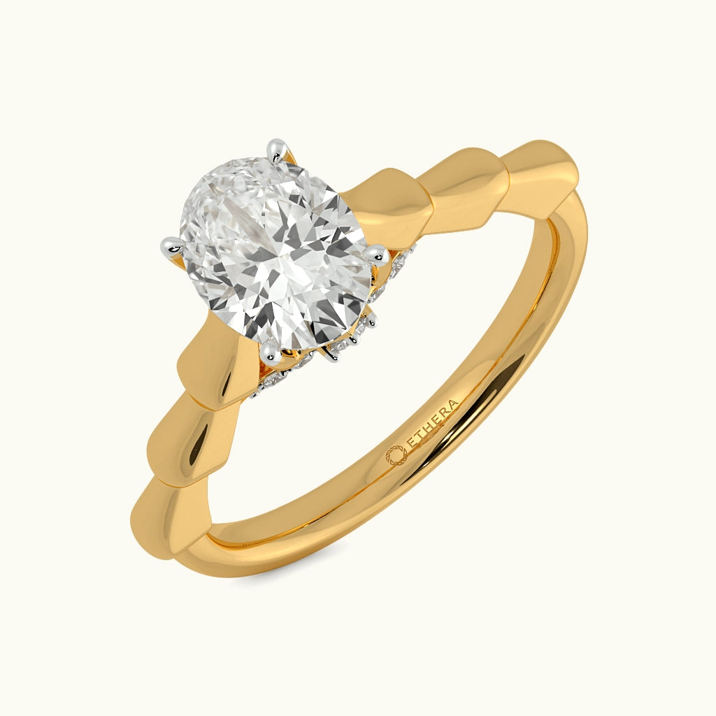 Grooved Brilliance Solitaire Ring Image 1
