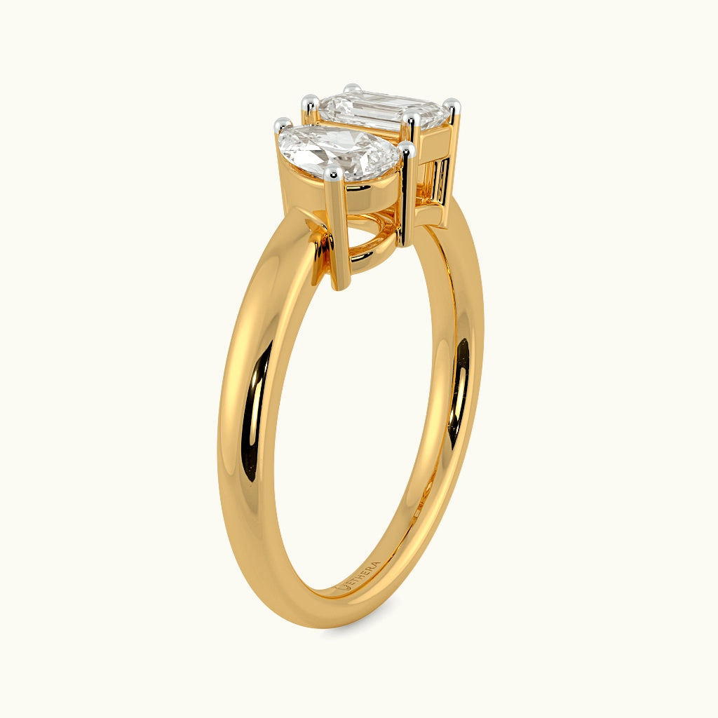 Pearluxe Emerald Toi Et Moi Ring Image 5