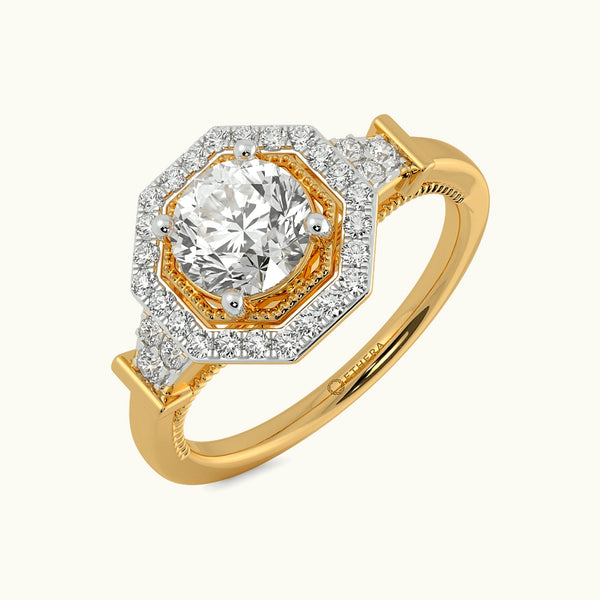Deco Defined Solitaire Ring Image 1
