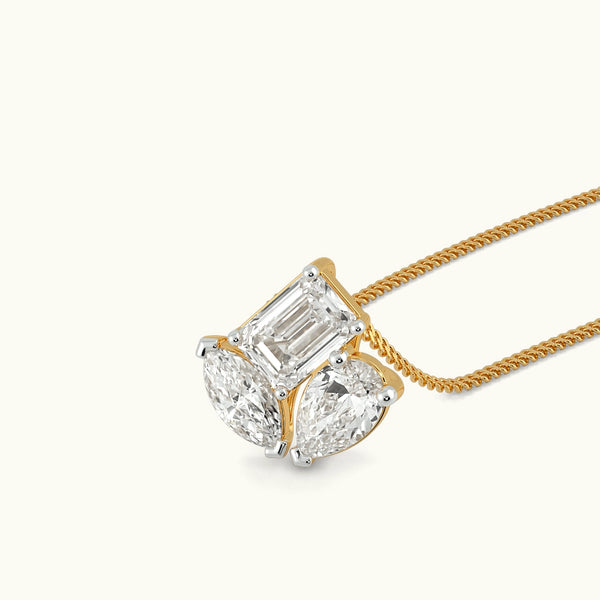 Prismatic Trio Three Stone Pendant