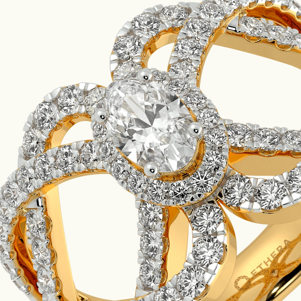 Nouveau Bloom Solitaire Ring Image 3