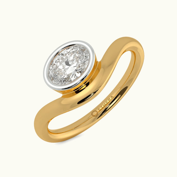Gold Glam Solitaire Ring