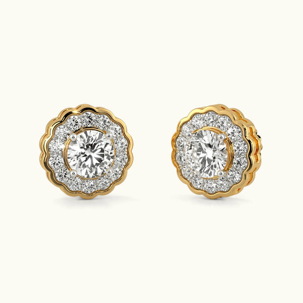 Gleaming Gold Stud Earrings Image 1