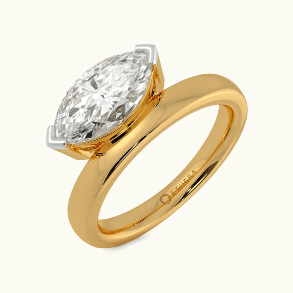 Marquise On Edge Solitaire Ring Image 1