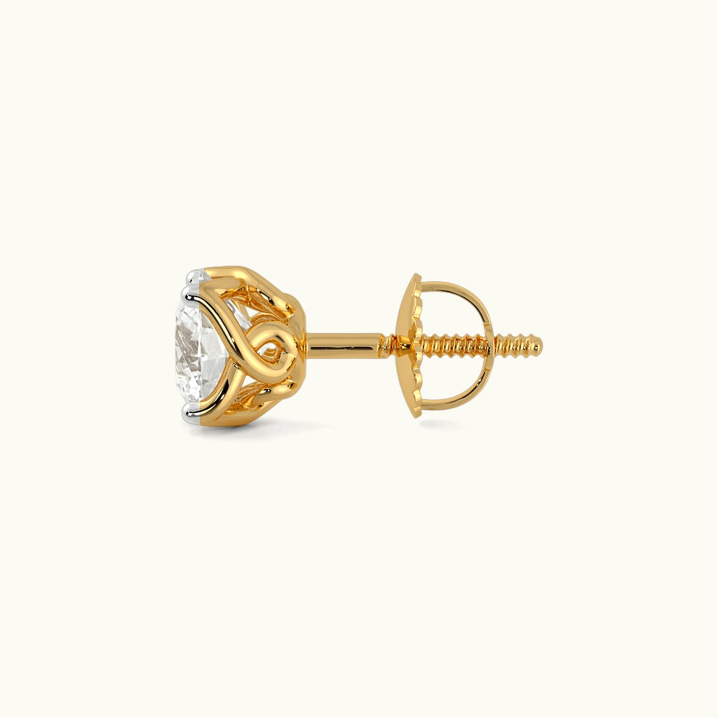 Pure Elegance Solitaire Stud Earrings Image 4