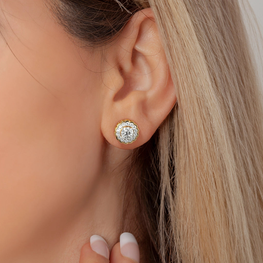 Gleaming Gold Stud Earrings Image 2