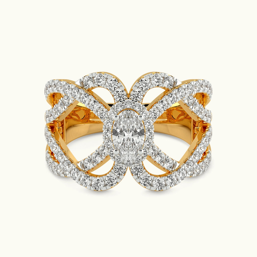 Nouveau Bloom Solitaire Ring Image 5