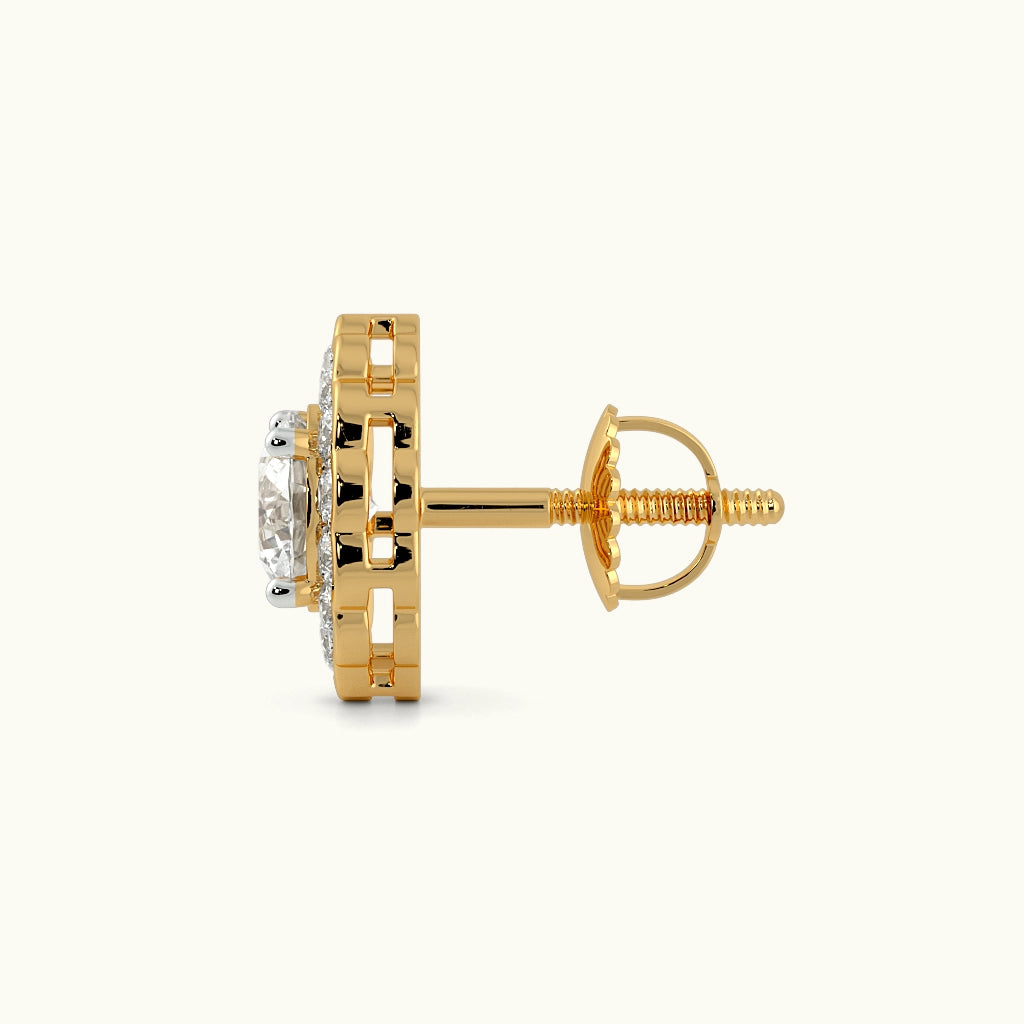 Gleaming Gold Stud Earrings Image 4