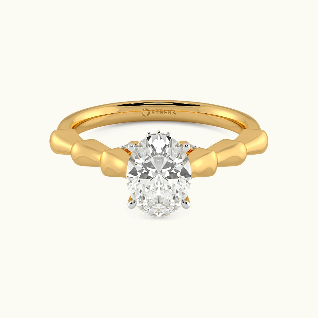 Grooved Brilliance Solitaire Ring Image 4